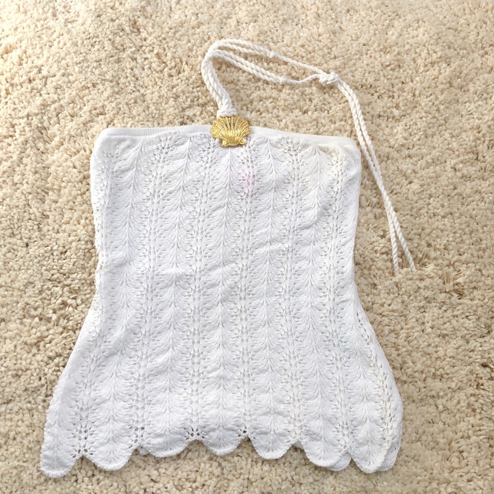 Lilly Pulitzer white Rope Neck halter top size M